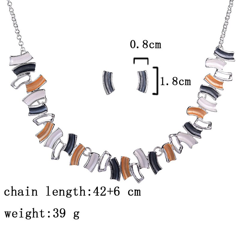 Neue Geometrische Platz Schmuck für Frauen Legierung Colliers Aussage Halskette Anhänger Schmuck Sets Kleine Stud Ohrringe Set Heißer Freund