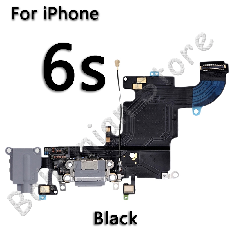 Usb port dock oplader flex til iphone 6 6s plus 7 5 5s se dock ladestik med mikrofon mobiltelefon flex kabel: Til iphone 6s sort