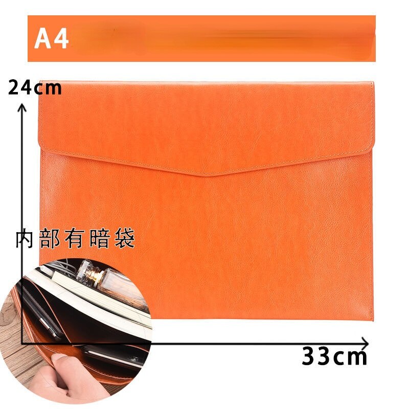 A4 A5 A6 Retro Business Leather Portable File Folder Data Package Document Bag Simplicity Magnetic Button School Office: A4 E