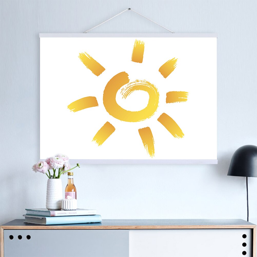 Wooden Photo Frame Modern DIY Custom Poster Scroll Print Painting Artwork Picture Hanger Teak Ramin Solid Wood With Lanyard