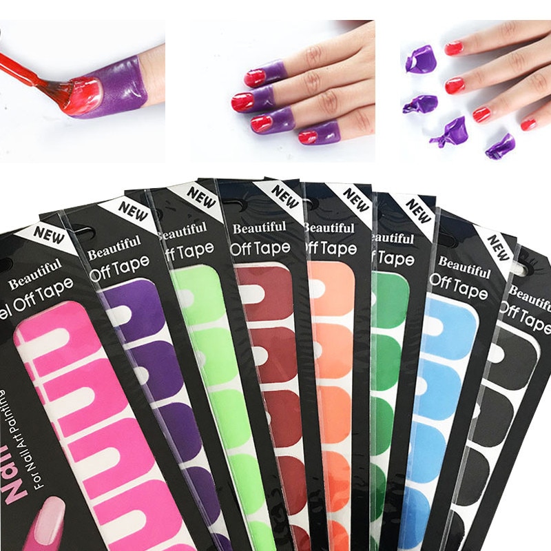 10 Stks/set Kleurrijke U-Vorm Nail Form Guide Sticker Nagellak Varnish Protector Nagellak Houder Tool Nail Protector stickers