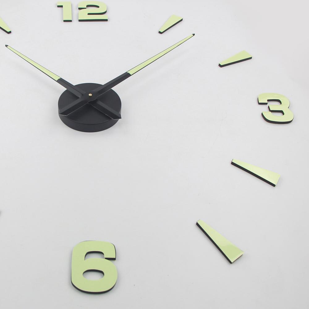 Horloges murales lumineuses grande Horloge montre Horloge 3D autocollants faciles à poser Quartz Luminou Duvar Saat Klock Horloge murale lumineuse muette moderne