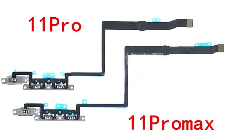 ! 1 pieza de flexión de volumen OEM para iPhone 11 Pro Max interruptor silencioso con soportes de Metal de repuesto