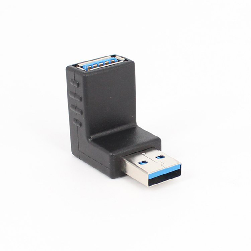 USB 3.0 90 Degree Adapter, Online and Offline, Left and Right Elbow, 90 Degree, L-shaped Right Angle, USB Port, Male To Fema