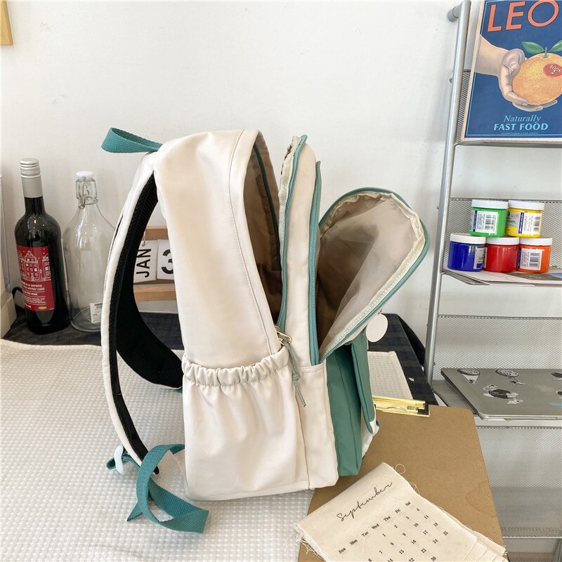 DCIMOR – sac à dos en Nylon imperméable pour femmes, cartable multi-poches, couleur contrastée, joli sac de voyage pour adolescentes,