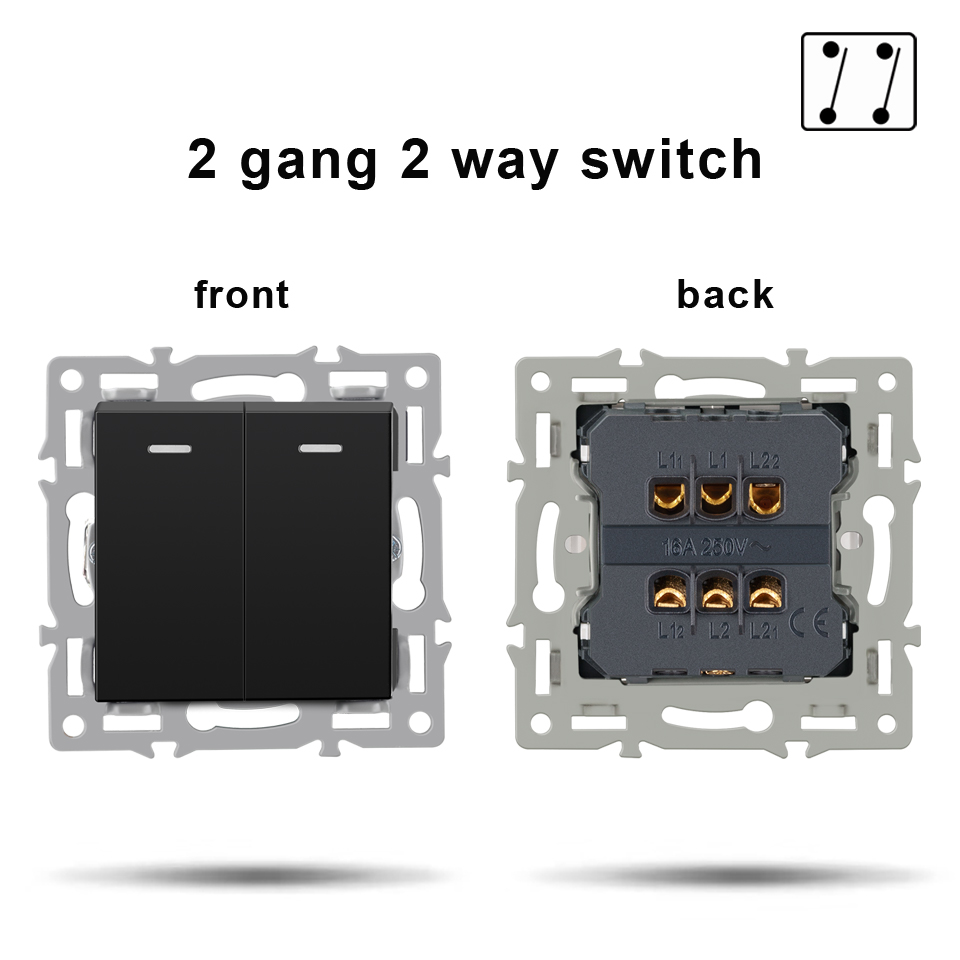 NYWP wall-mounted module diy European standard black tempered crystal glass panel socket LED light switch button function combi: army green