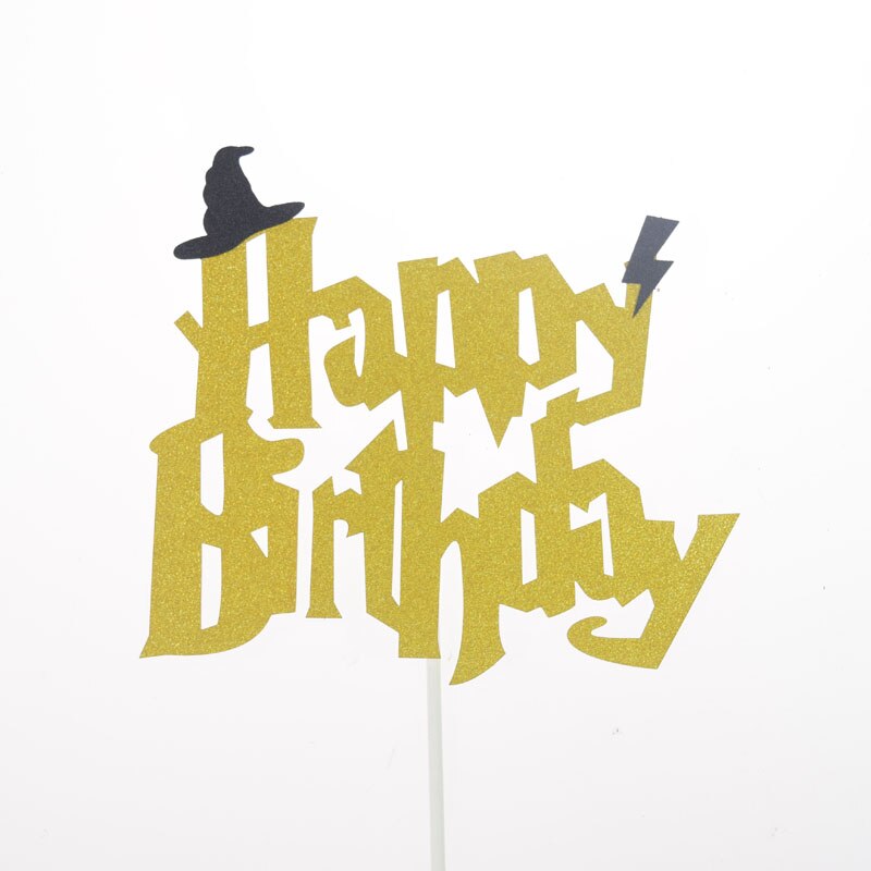 Banderas para pastel Cupcake Topper Toppers rotar la noria Feliz cumpleaños Boda nupcial envoltorio de pastel hornear decoración DIY bandera: happy birthdat hat