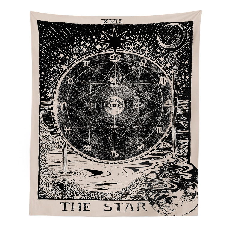 La lune le soleil l'étoile tapisserie tenture murale aspect astrologie tapisserie: 150 cm x 130cm / Z29