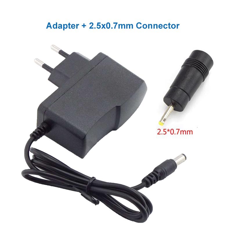 5v 2a voeding adapter oplader eu stekker 5.5x2.1mm 3.5x1.35mm connector haakse dc stekker voor led transformator opladen: Black