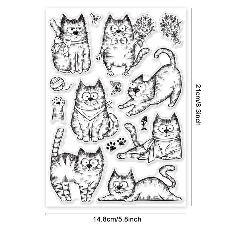 1pc insekter klare stempler til gør-det-selv scrapbooking sommerfugle guldsmede samling silikone stempelforseglinger gennemsigtige stempler til kort: Multi