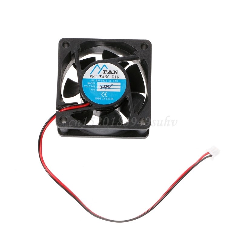 Ventilador de refrigeración para PC sin escobillas, Enfriador de 2 pines, 60mm × 60mm × 25mm, cc 12V 24V, 6025: 24V