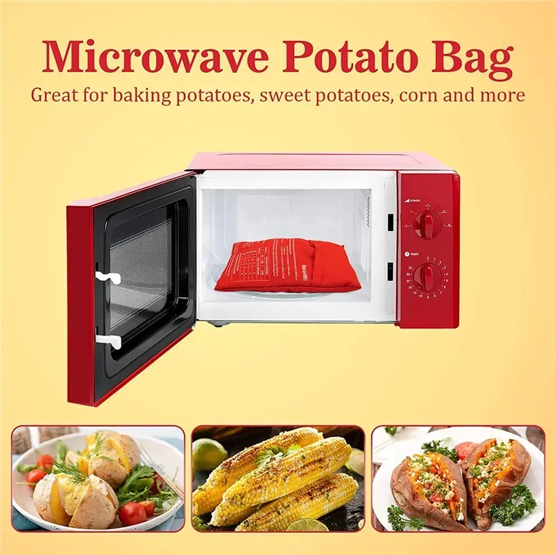 Bolsa de patatas para horno microondas, accesorio de alta temperatura para asar, grueso, para almacenamiento de alimentos, 1 piezas