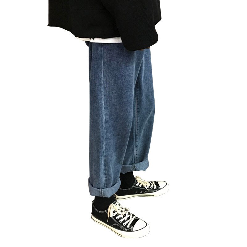 Street hip hop herrejeans tidemærke løs trendy ungdom lige koreanske brede ben daddy wild bukser