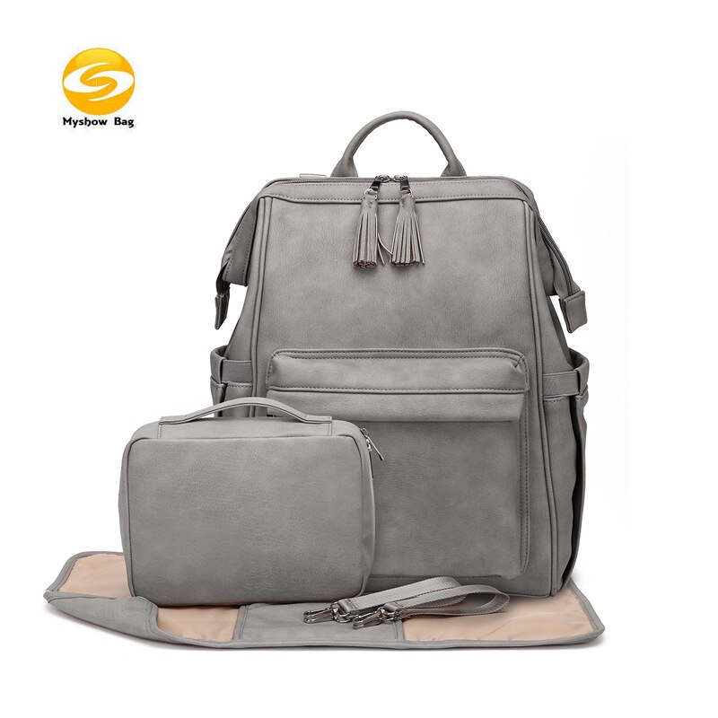 PU Leder Windel Tasche, MOTHER&#39;S Tasche, Leder Mummy Rucksack Senden Zubehör: Dark Gray