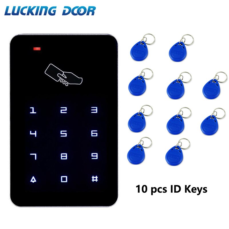 Standalone Access Controller 125Khz Rfid Toegangscontrole Toetsenbord Digitale Panel Touch Screen Backlight Kaartlezer Deurslot Systeem: AC and 10 Keys