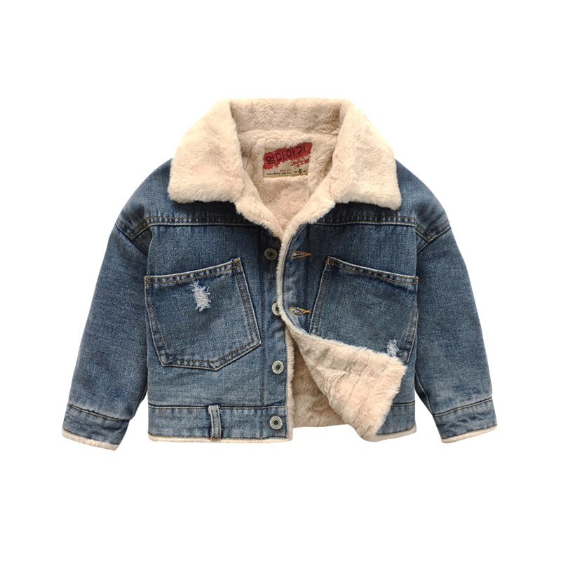 Chaquetas vaqueras de terciopelo grueso para niños, Parkas cálidas de para otoño, abrigo con bolsillos, prendas de vestir exteriores, Tops de 2 a 6 años, invierno,: 2T