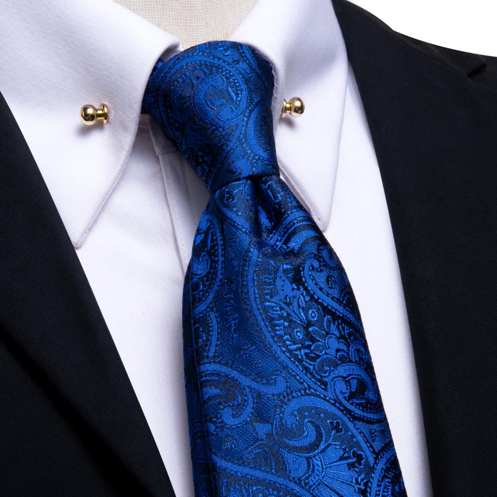Hi-Tie Luxury Teal Blue Wedding Necktie Men's Tie Glod Collar Pin Solid Handky Cufflinks Set Tie For Men Luxury: Beige