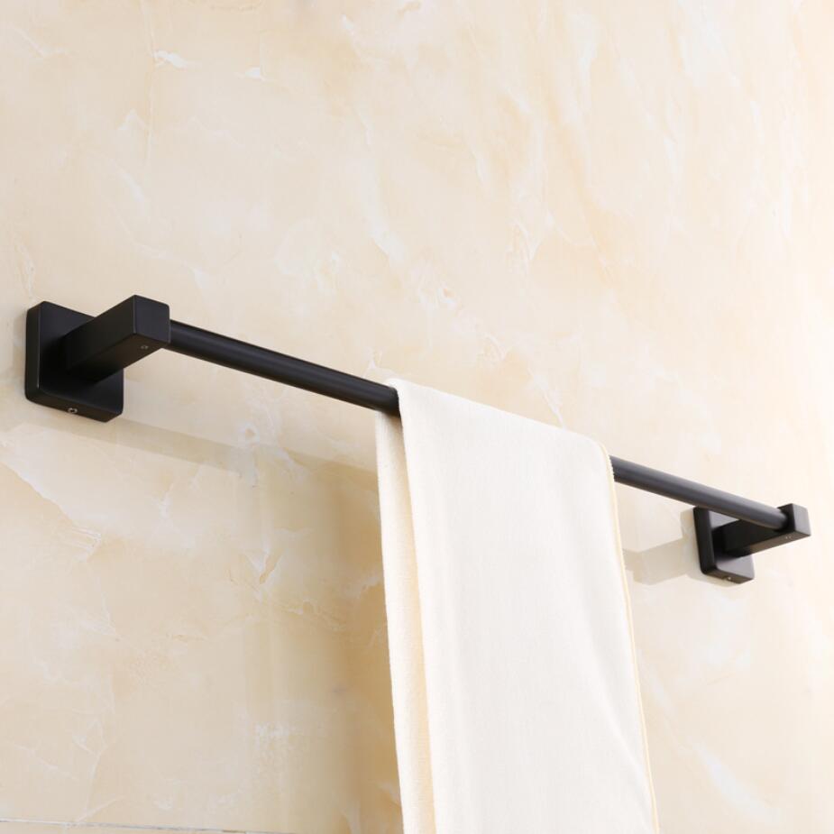 40/50 sort håndklædestang vægmonteret badeværelse tilbehør sus 304 rustfrit stål håndklædesæt