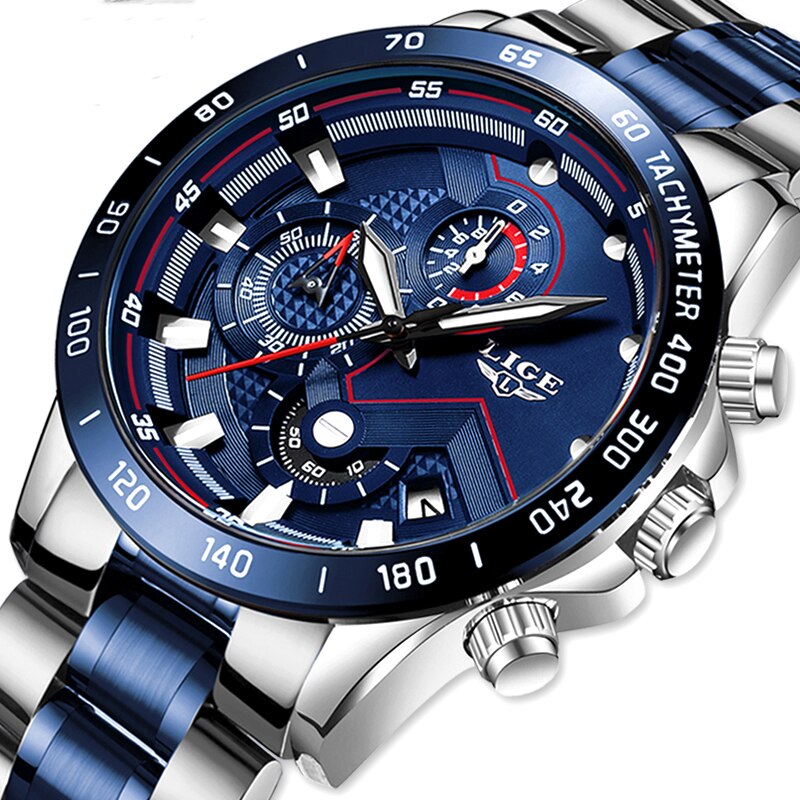 Legering heren zakelijke horloges analoog horloge roestvrij staal sport waterdicht lichtgevend herenhorloge