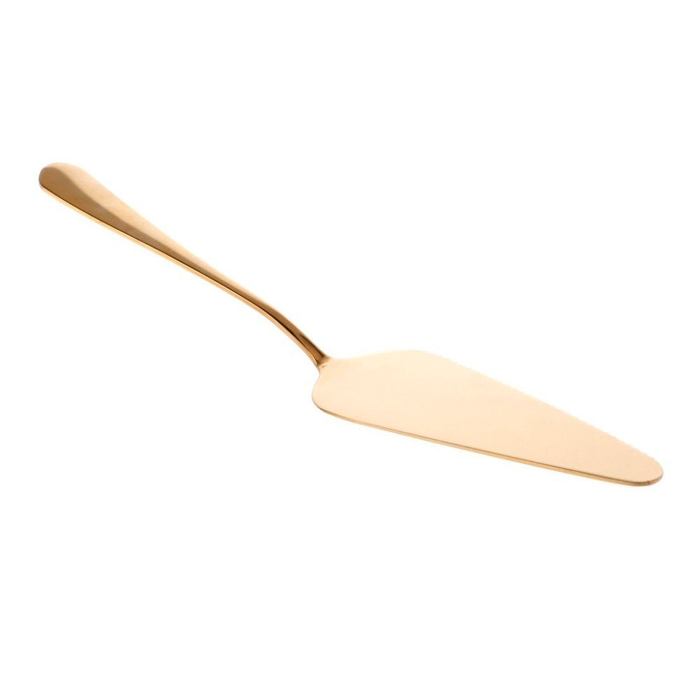 Colorful Stainless Steel Serrated Edge Cake Server Blade Cutter Pie Pizza Shovel Cake Spatula Baking Pastry Tools: gold