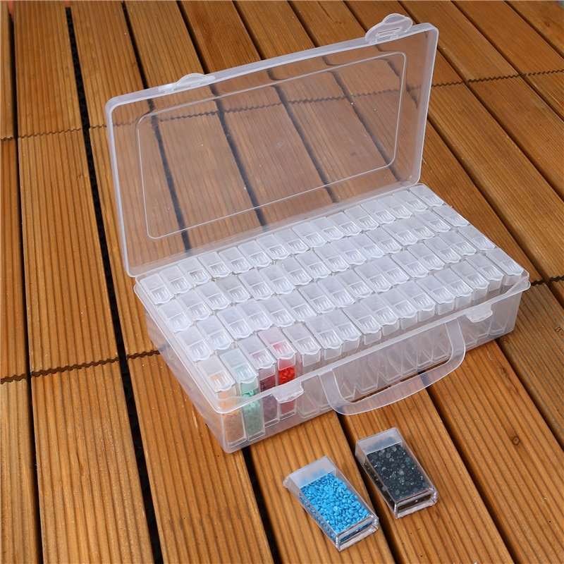 64 Grids Plastic Storage Jewelry Box Accessories Box Practical Plastic Case For Bead Rings Jewelry Display Organizer