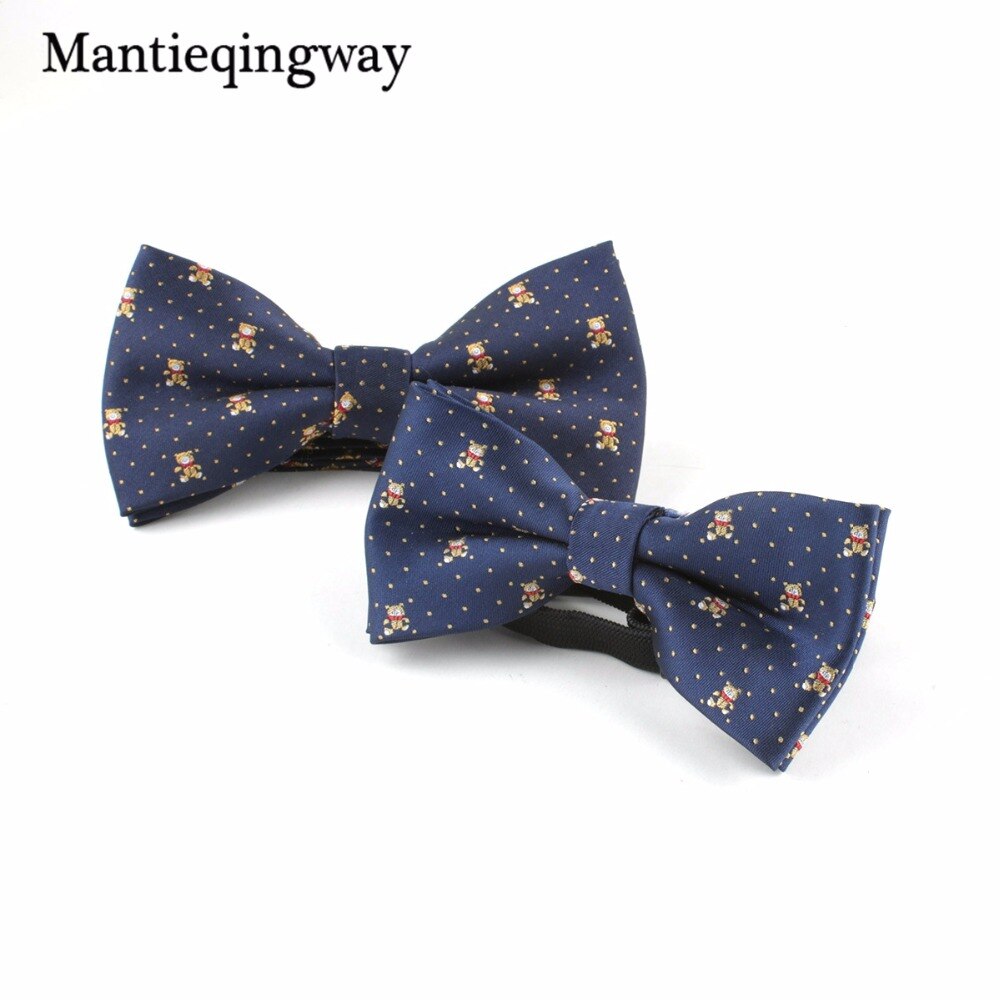 Poliéster adultos niños arco juegos de lazos para hombres animales patrón pajarita para niños camisas de boda Bowknot Cravats