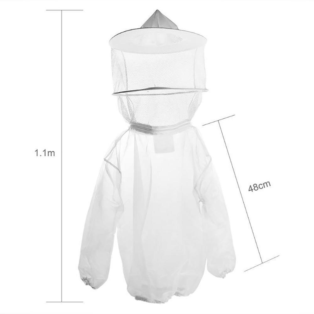 1 Set Bijenteelt Beschermende Sluier Pak Bijenteelt Jacket Professionele Pak Beschermende Bijenteelt Veil Kiel Unisex (Wit)
