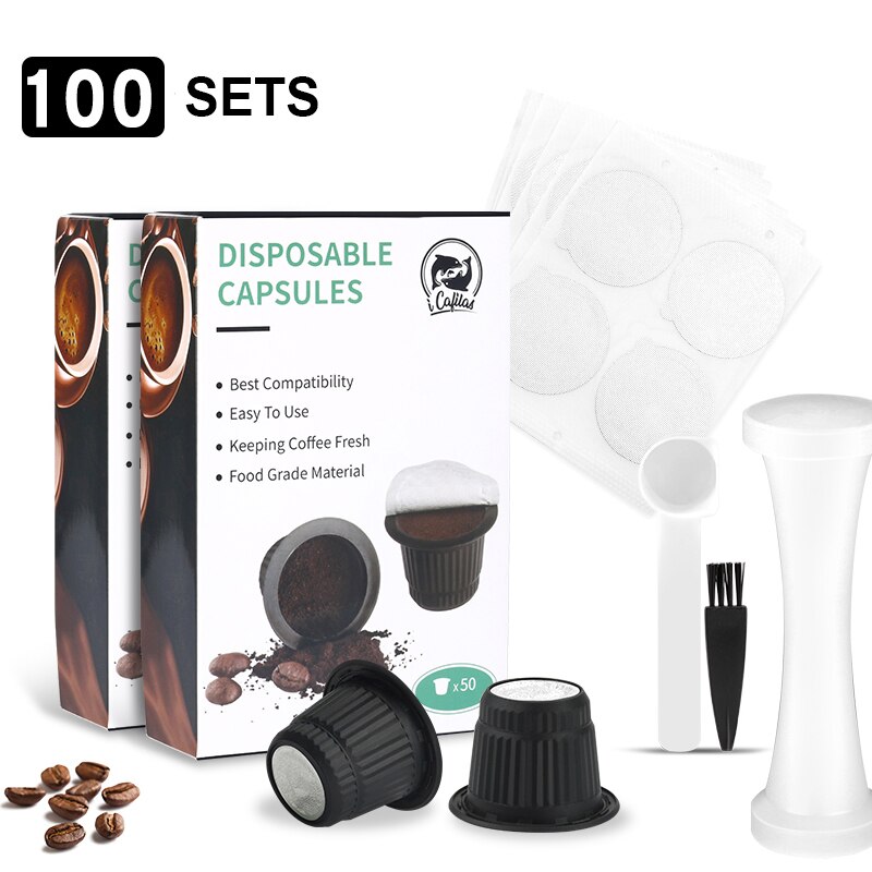 ICafilas-cápsula de café Nespresso vacía, herramienta de prensa de filtro rellenable, de plástico, gratis: Chocolate