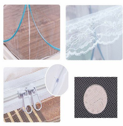 Mongolian Bag Mosquito Net Folding Single Door Pop Up Camping Tent Bed Canopy Mosquito Net Queen King Size Netting Bedding
