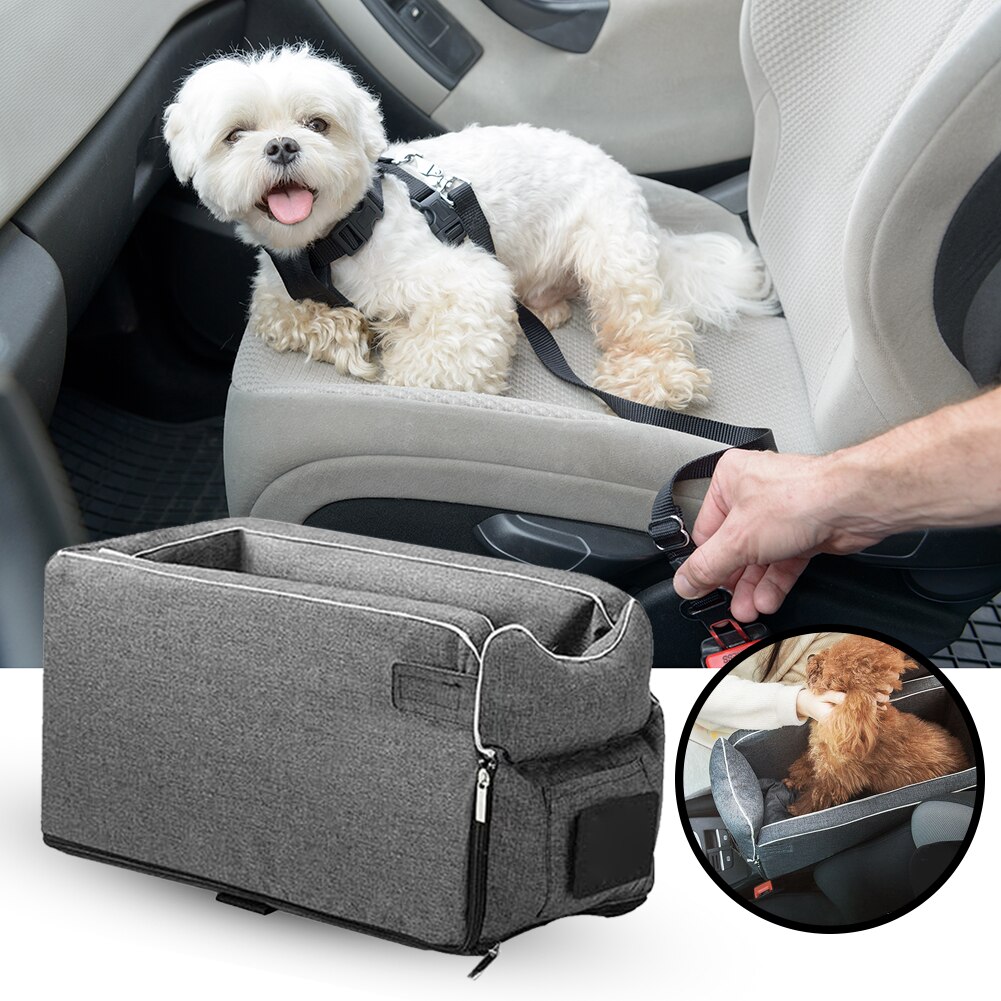 Pet Car Booster Carrier Auto Seat Center Console Dog Cat Nest Pad ...