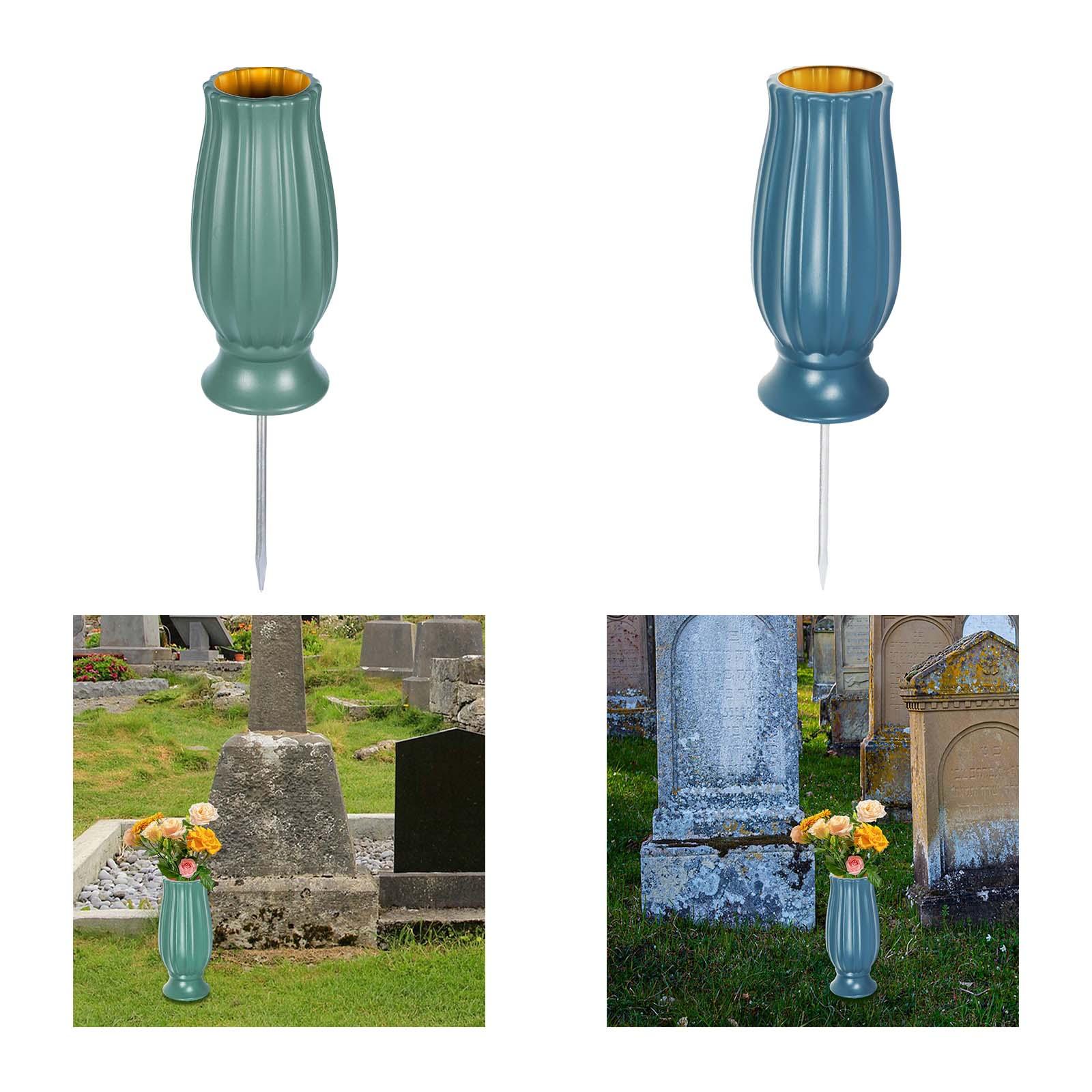 Pp Begraafplaats Vaas Graf Decoraties Aftappen Gaten Bloemen Houder, Memorial Vaas Buiten in Grond Vaas voor Gazon Grafplaats