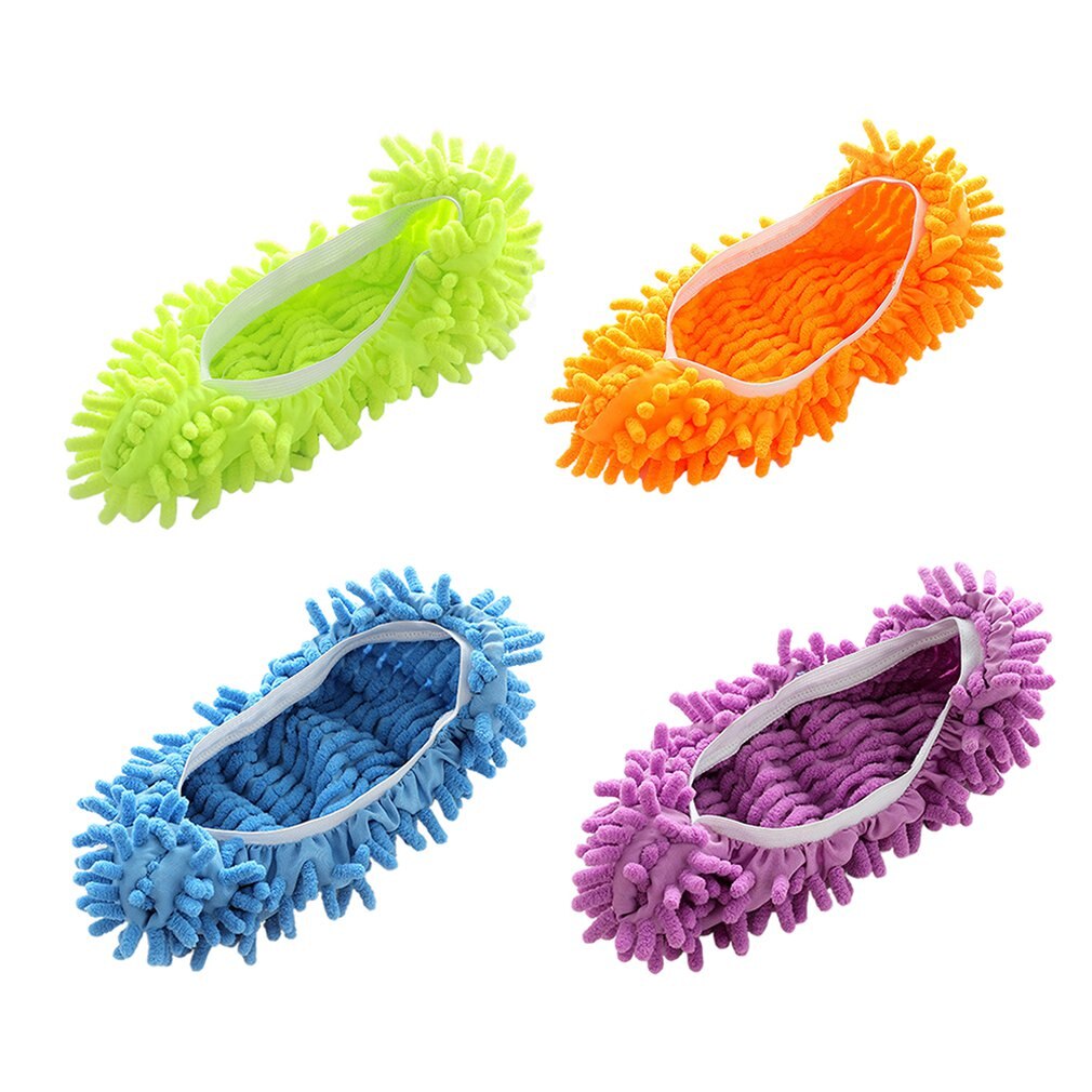 1 stykke mikrofiber moppegulv rengøring dovne fuzzy hjemmesko hus hjem gulvværktøj sko badeværelse køkkenrenser