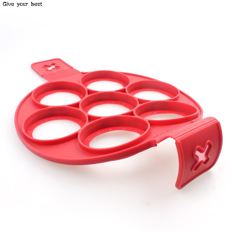 Perfect Pancake maker Egg cheese bread bakeware 7 Cavity non-stick Flippin Fantastic Silicone Pancake Mold Pastry Tools