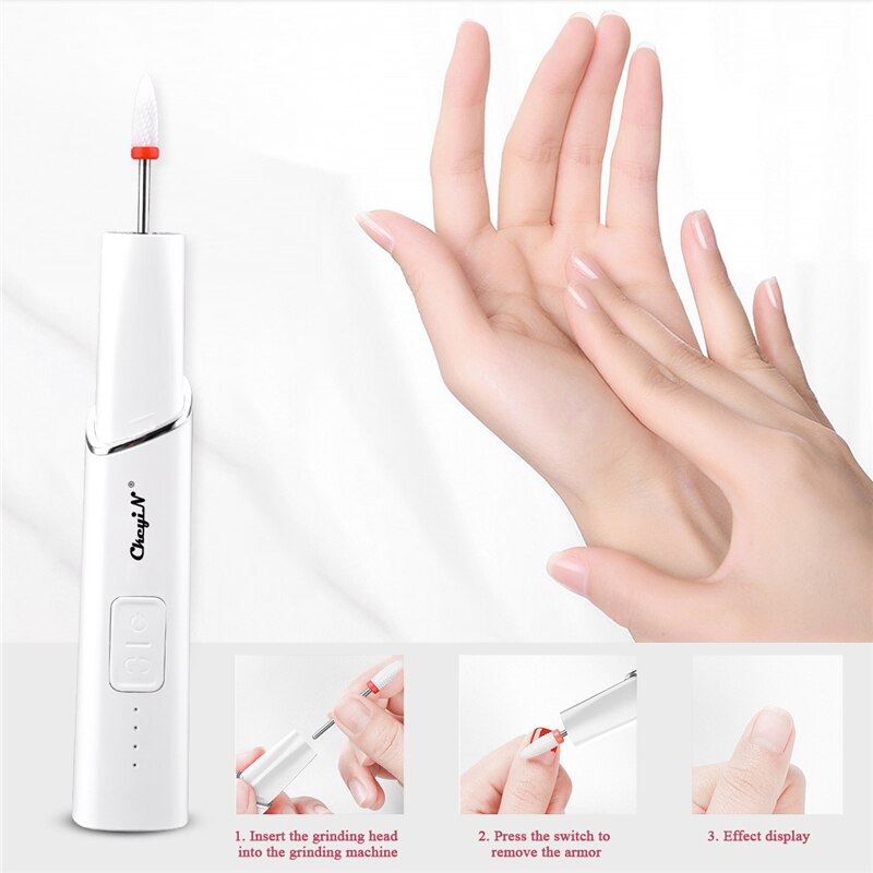 CkeyiN Portable Electric Nail Drill Machine USB Charging Pedicure Manicure Drill Set Nail File 20000RPM Polishing Equipment