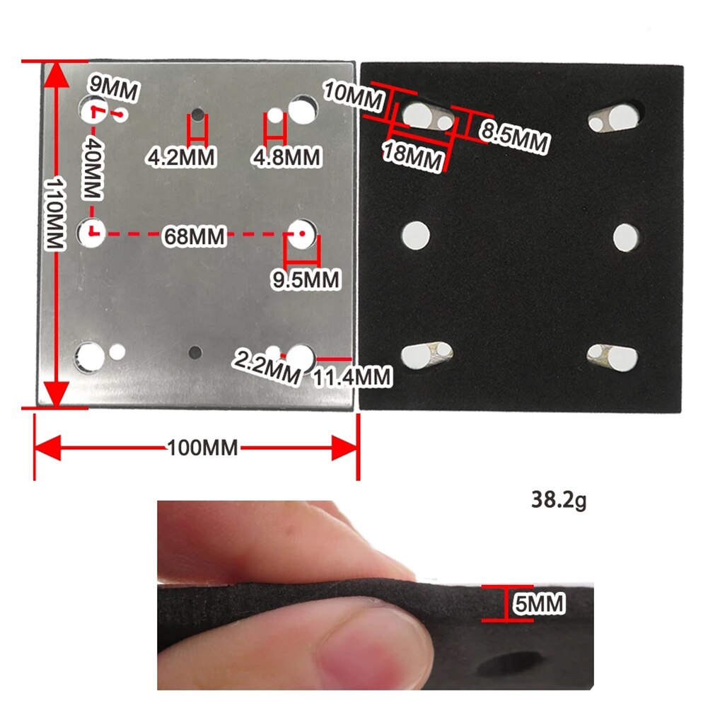 Placa de respaldo para lijadora Festool RS300 eq-plus/LRS 93, herramienta eléctrica, almohadilla de lijado cuadrada, disco de pulido plano, 93x178mm, 1 unidad