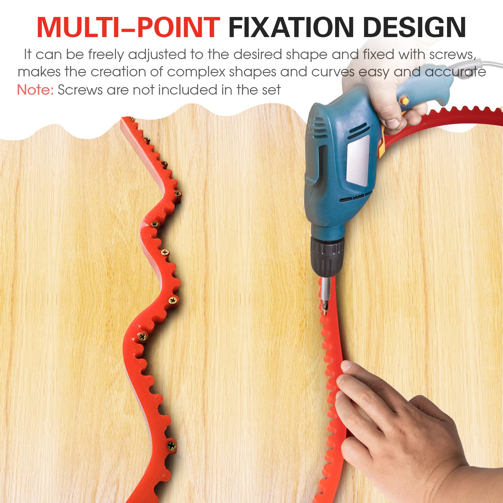 Tira de perfilado de forma especial para carpintería, guía de plantilla curva Flexible, herramientas auxiliares para tablero de madera, corte fijo,