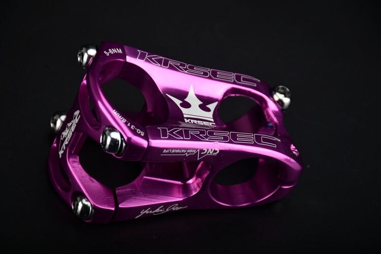 Mountainbike mtb stammar am/xc/dh stamcykel aluminium cykel cykel delar stam 50mm: Lila