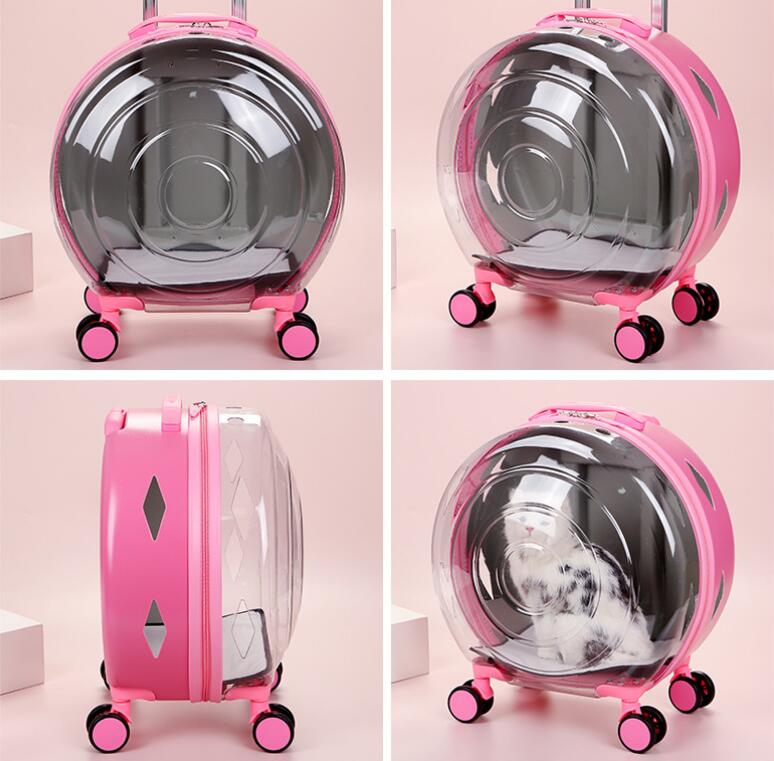 Carrito portátil de gran capacidad para gato, caja de burbujas para cachorro, Chihuahua, jaula para perros y gatos pequeños, bolsa de transporte, Maleta