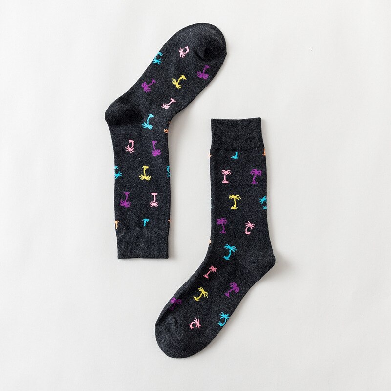Cool estilo callejero de Harajuku Crazy Cartoon divertido mujeres Casual calcetines hombres cortos calcetines de hip hop hombres novedad feliz algodón colorido Socs: dark grey tree 20