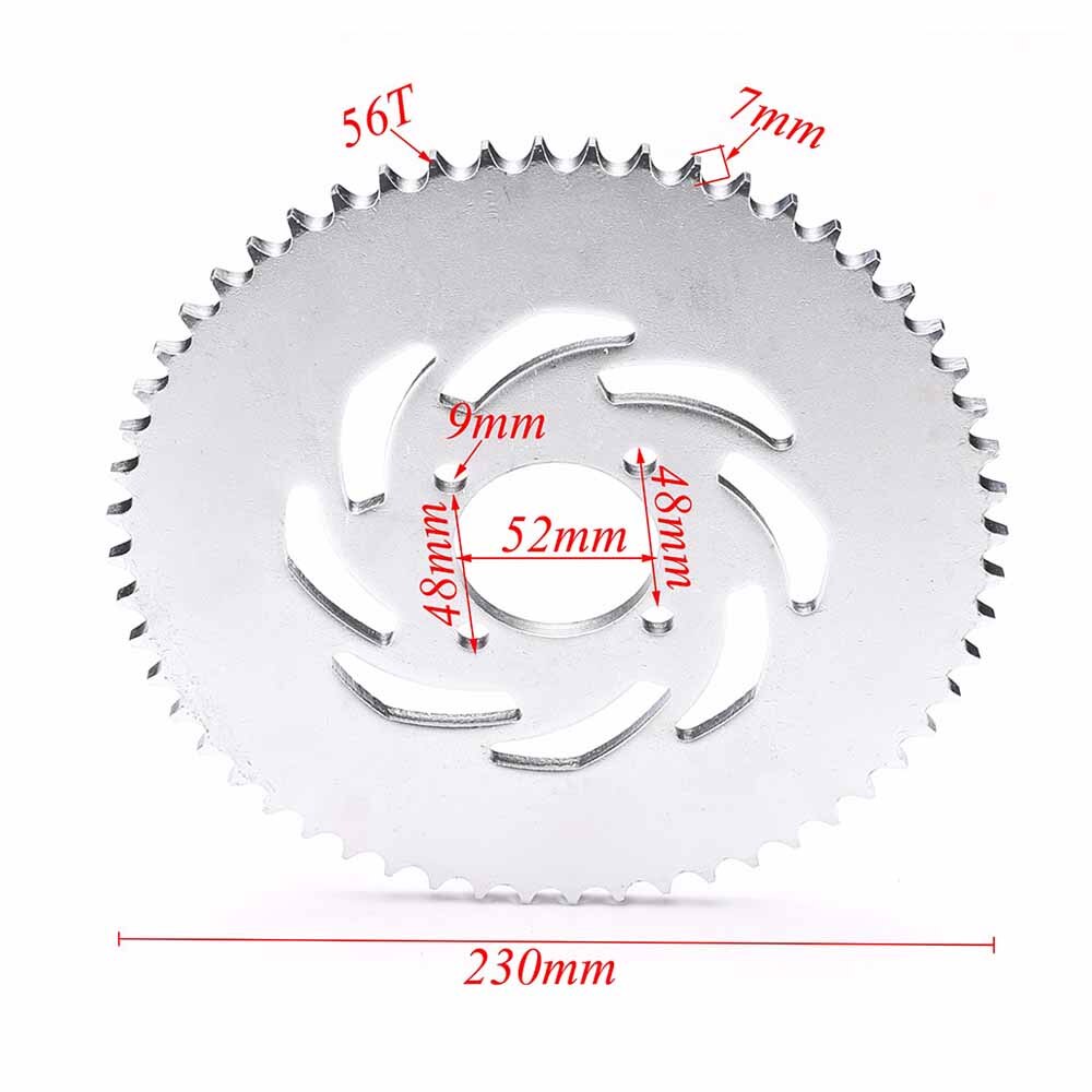 Motorcycle 37T/41T/46T 420/428/520 Chains Sprockets Rear Sprocket Cog For 110/125/140cc ATV Quad Dirt Pit Bike: 428-56T-52MM