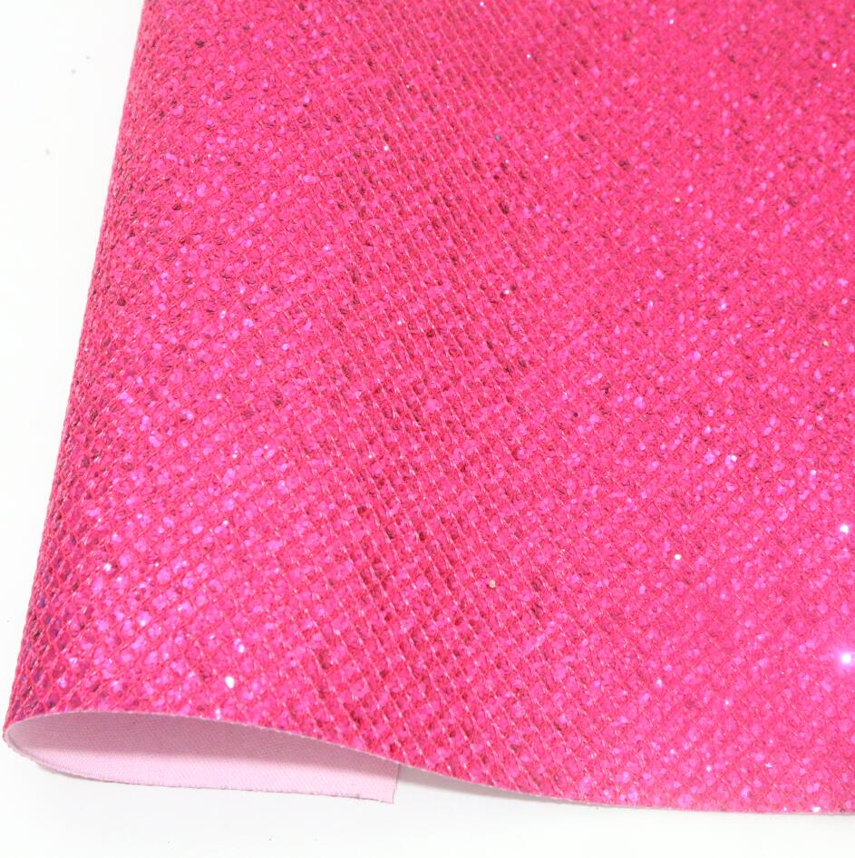 1 stk  a4 størrelse 21 x 29cm rutenett glitter lær ark syntetisk pu lær stoff gjør-det-selv tilbehør håndverksutstyr: Hot pink