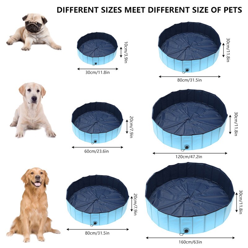 Foldable Dog Swimming Pool PVC Pet Bath Swimming Tub Bathtub Pets Summer Bathing Pools for Dogs Cats Kids
