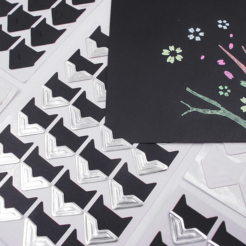 24 stk fotohjørne scrapbog papir fotoramme billeddekoration scrapbooking diy postkort hjørne beskytter