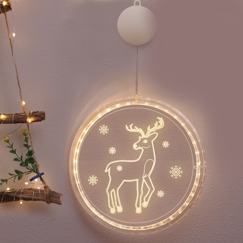 Led string lampa singel 3d hängande lampa heminredning modellering layout fönster julljus för vardagsrum inomhusbelysning