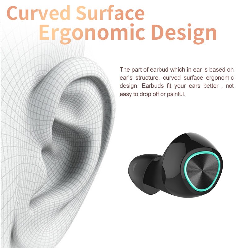 Ipudis Bluetooth Oortelefoon 5.0 Stereo Draadloze Hoofdtelefoon Telefoon Game Headset Hd Microfoon Led Display