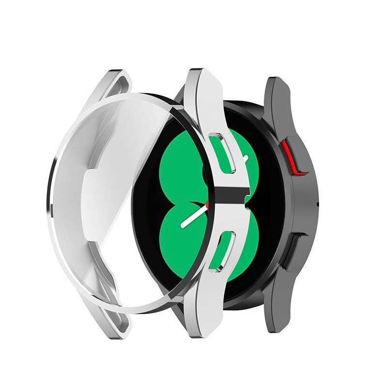 Horloge Case Voor Samsung Galaxy Horloge 4 Siliconen Tpu Scherm Beschermhoes Voor Samsung Galaxy Horloge 4 40Mm 44mm Smartwatch Bumper: Silver / Galaxy Watch 4 44MM