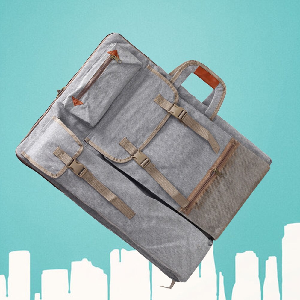 1 ud. De bolso de portafolio artístico, mochila de dibujo, bolso de mano, bolso de hombro con cremallera, correas de hombro, bolsos laterales para artista pintor