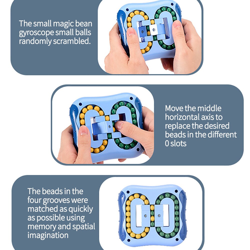 Kreative Farbigen Perle Rotierenden Spielzeug Wenig Magie Bohne Spielzeug Fingerspitze betonen Linderung Würfel Gyroskop freundlicher Pädagogisches Dreh Spielzeug