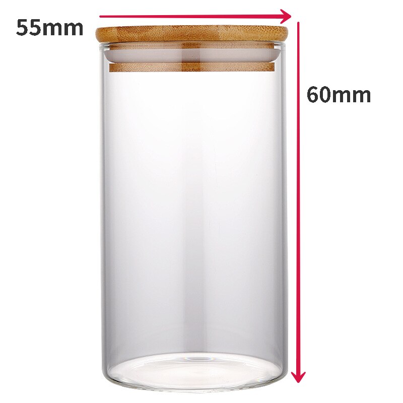 Fabricación de velas de cumpleaños, tarros artesanales de vidrio de borosilicato, bote de sellado, bote de té, aperitivos, botella de caramelo, tarro de vela de almacenamiento: 55x60MM