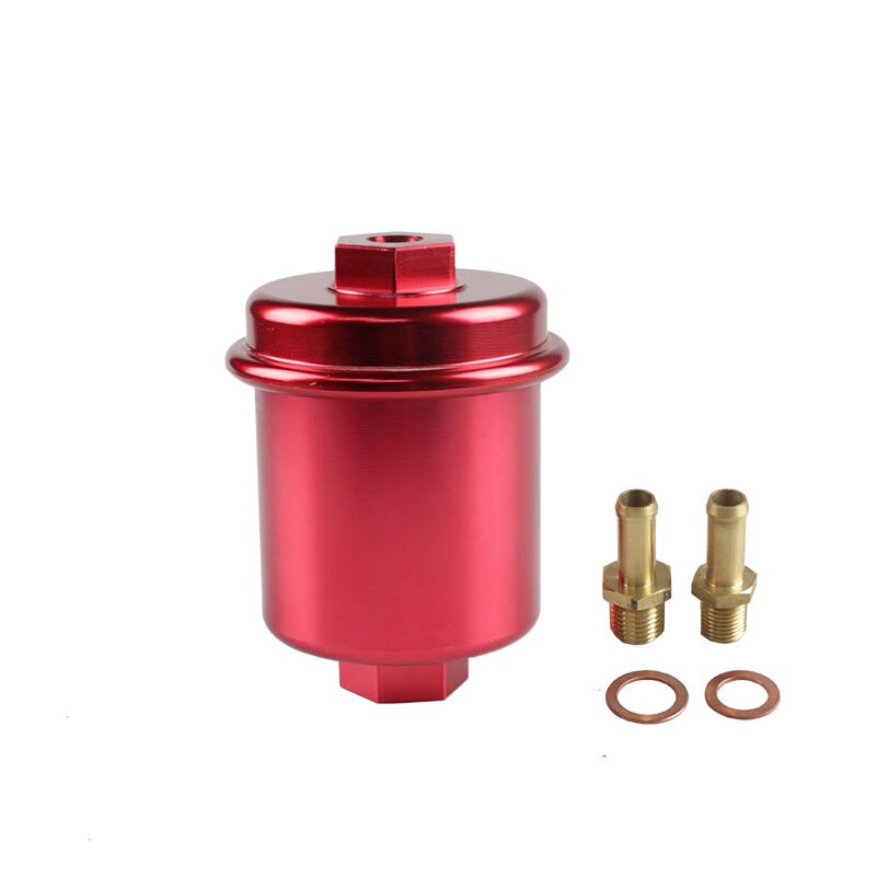 RASTP – filtre à carburant universel en aluminium, , haute Performance, filtre lavable: Red